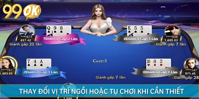 Cân nhắc thay đổi vị trí ngồi khi chơi bài Cào Rùa gặp vận đen