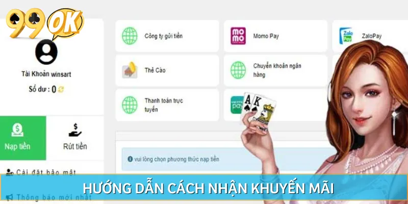 Từng bước để nhận được tiền từ khuyến mãi nạp tiền
