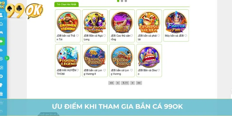 Ưu điểm khi tham gia bắn cá 99OK