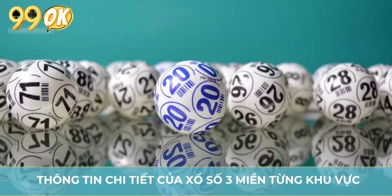 Thông tin chi tiết của xổ số 3 miền từng khu vực